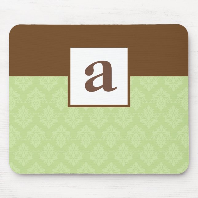 Tapis De Souris Motif monographique et Damas - Mousepad personnali (Devant)