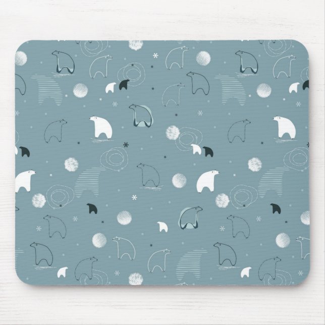 Tapis De Souris motif montrant un polaire mignon (Devant)