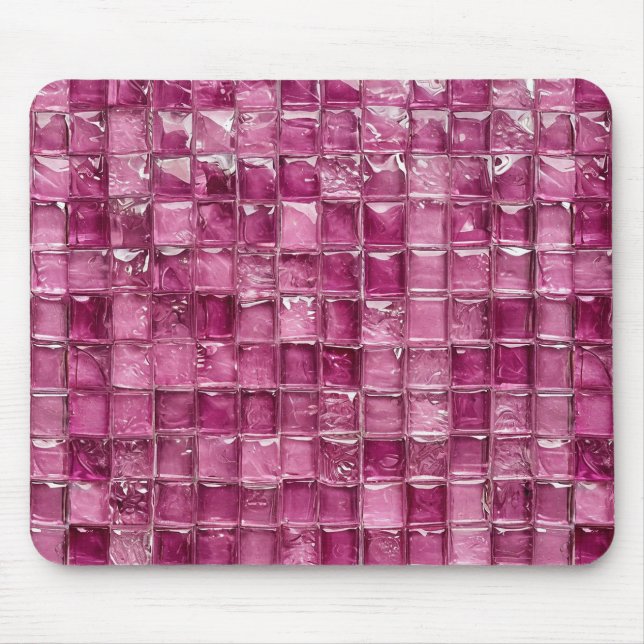 Tapis De Souris Motif mosaïque rose (Devant)