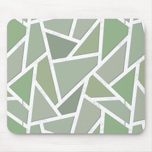 Tapis De Souris Motif mosaïque vert olive (Devant)