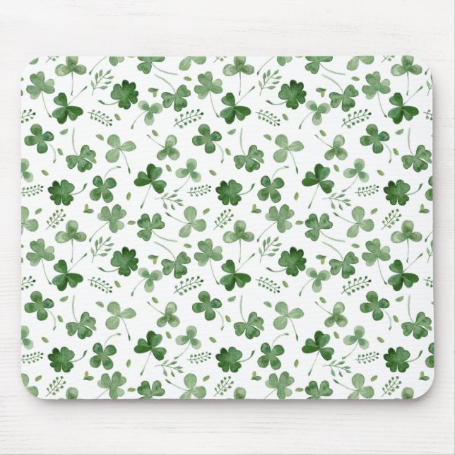 Tapis De Souris Motif mou de shamrock d'aquarelle (Devant)