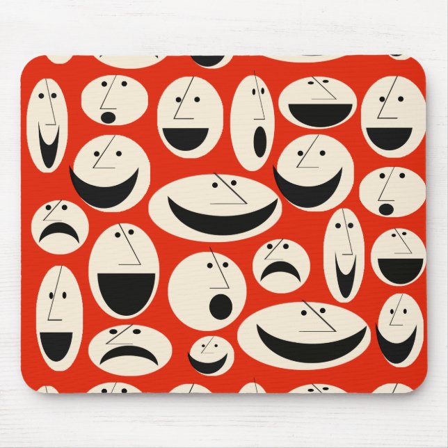 Tapis De Souris Motif Mousepad face caricature rétro (Devant)