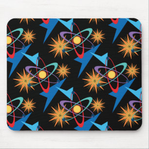 Tapis De Souris Motif multicolore rétro de l'ère spatiale