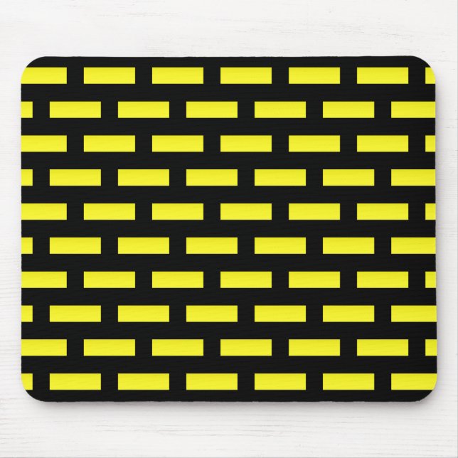 Tapis De Souris Motif mural noir et jaune (Devant)