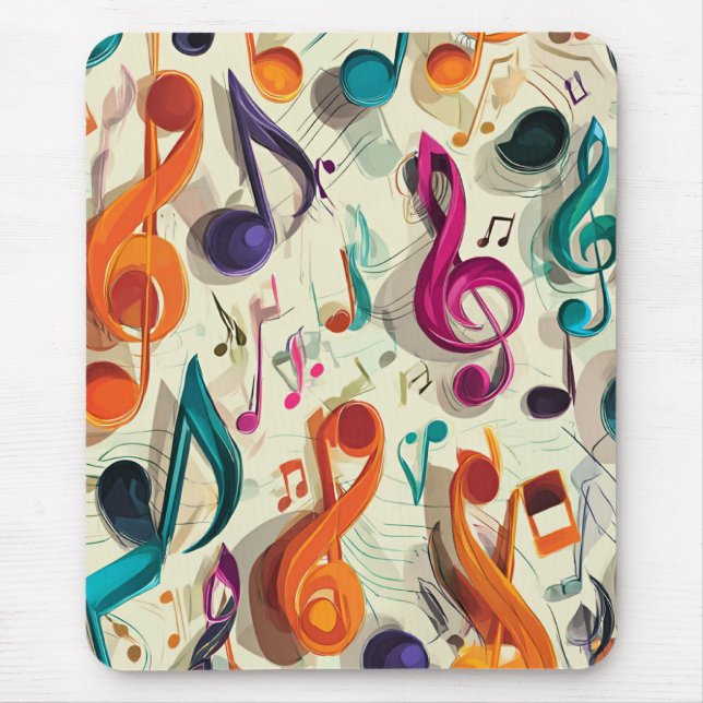 Tapis De Souris Motif musical coloré (Devant)