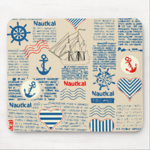 Tapis De Souris Motif nautique de journal