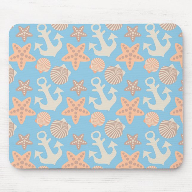 Tapis De Souris Motif nautique Pastel (Devant)