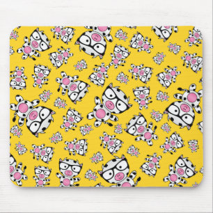 Tapis De Souris Motif nerd jaune de vache