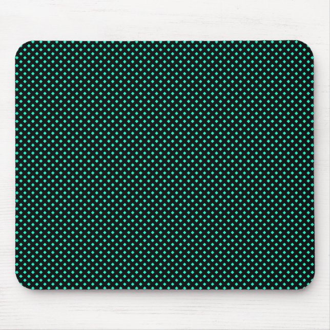 Tapis De Souris Motif net noir avec turquoise (Devant)
