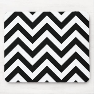 Tapis De Souris Motif noir et blanc de chevrons de zigzag