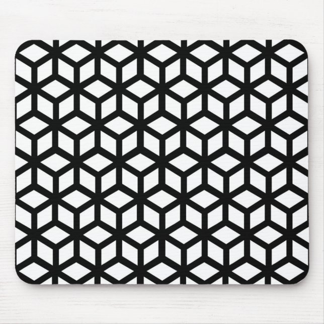 Tapis De Souris Motif noir et blanc de cube (Devant)