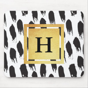 Tapis De Souris Motif noir et blanc de monogramme