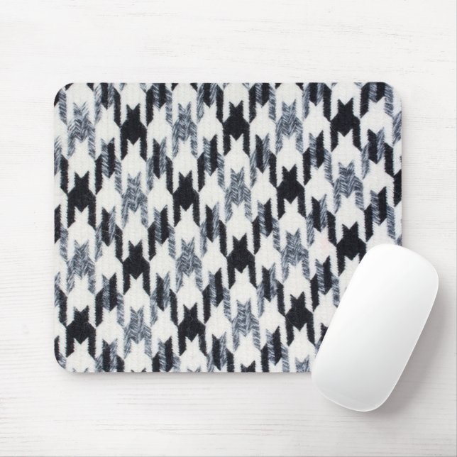 Tapis De Souris Motif noir et blanc Houndstooth (Avec souris)