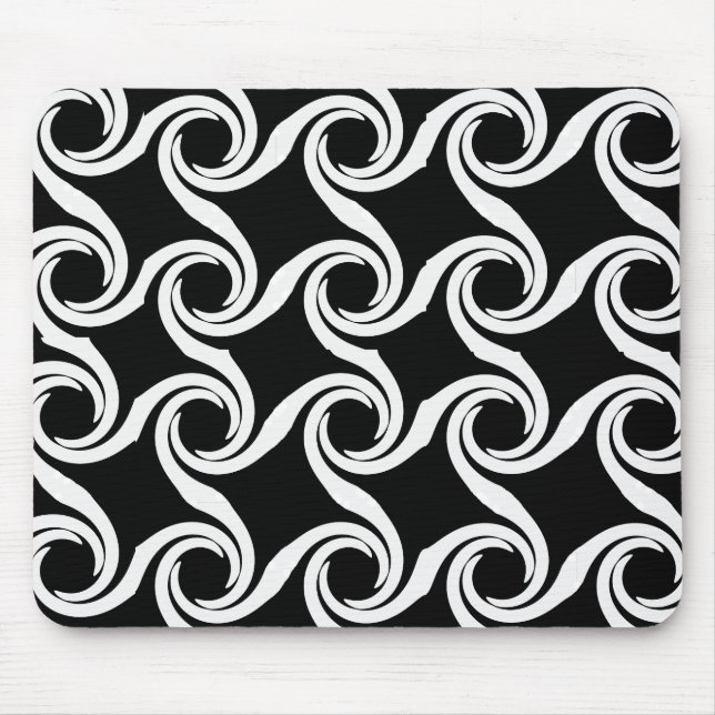 Tapis De Souris Motif noir et blanc Mousepad de remous (Devant)