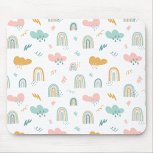 Tapis De Souris Motif nuage Rainbow et pluie amusant