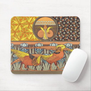Tapis De Souris Motif oiseau de la nature Art nouveau français vin