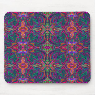 Tapis De Souris Motif ondulé vert, orange et violet trippy cool