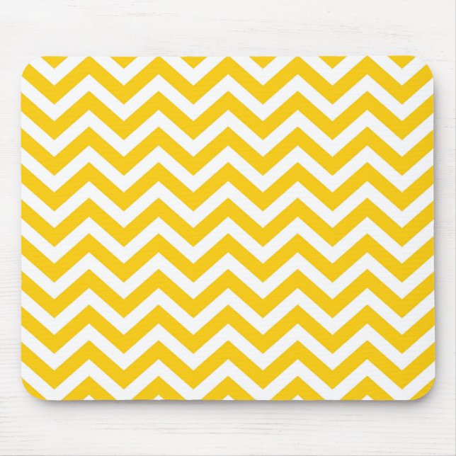 Tapis De Souris Motif or et blanc Chevron (Devant)