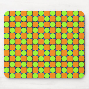Tapis De Souris Motif Orange Carré & Cercles verts