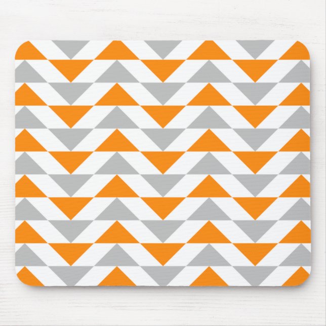 Tapis De Souris Motif orange de blanc gris de triangles (Devant)