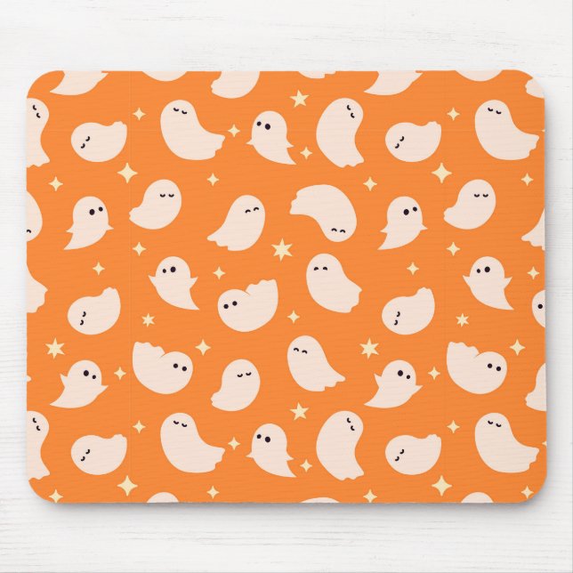 Tapis De Souris Motif Orange Ghost Doodle (Devant)