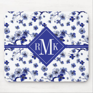 Tapis De Souris Motif oriental de branche du monogramme Sakura