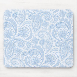 Tapis De Souris Motif paisley bleu blanc