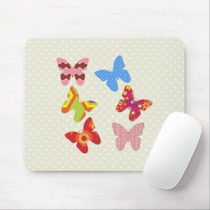Tapis De Souris Motif papillon, papillons colorés, points