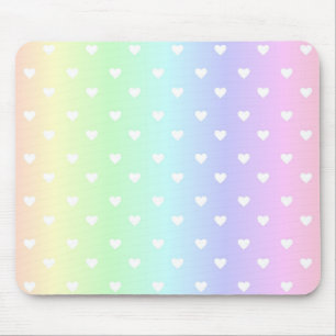 Tapis De Souris Motif Pastel Rainbow Ombre Hearts