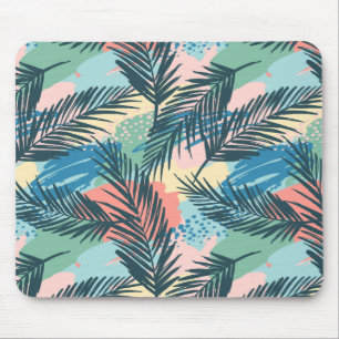 Tapis De Souris Motif Pastel Tropical Leaf