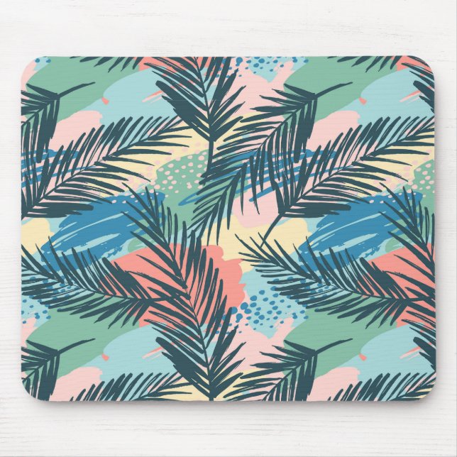 Tapis De Souris Motif Pastel Tropical Leaf (Devant)