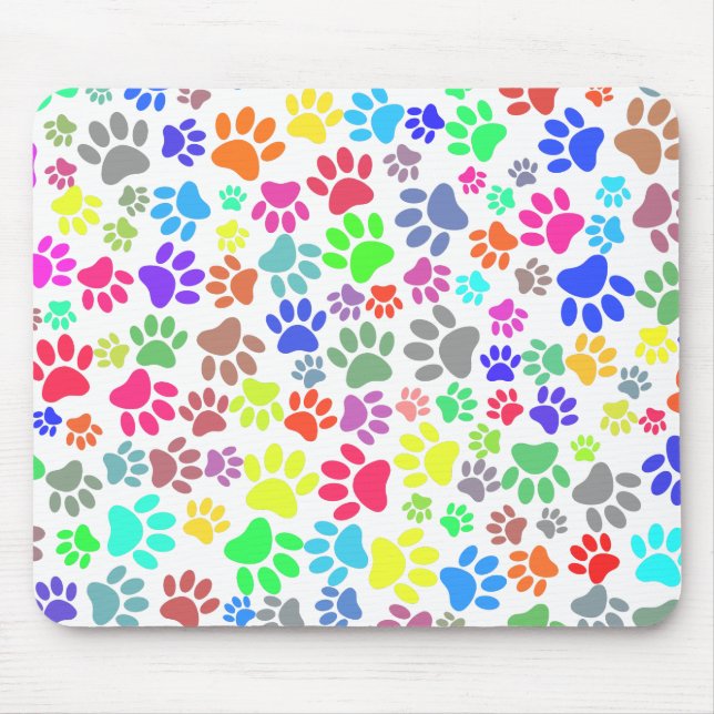 Tapis De Souris Motif Paw Chiot Coloré (Devant)