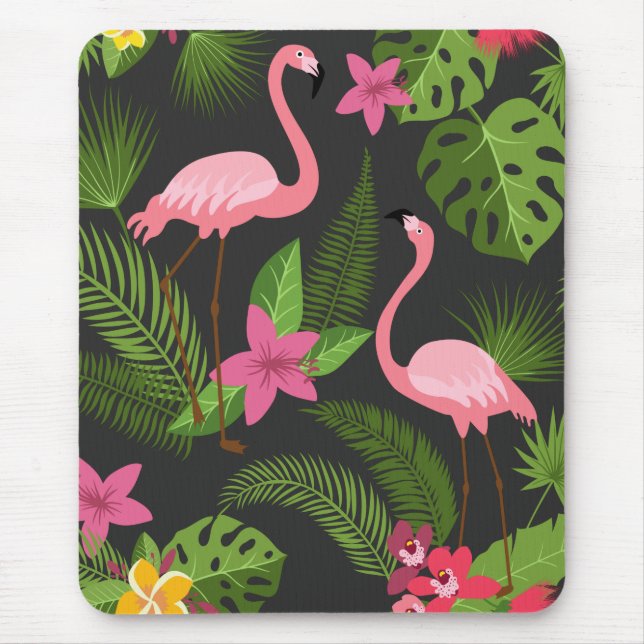 Tapis De Souris Motif Peacock rose avec Fleur (Devant)