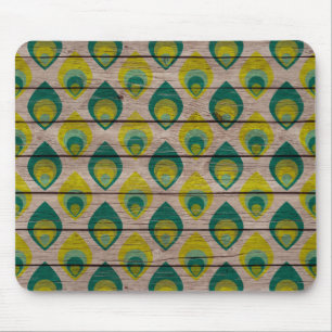 Tapis De Souris Motif Peacock Sur Mousepad Wood