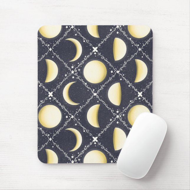 Tapis De Souris Motif Phases de lune céleste (Avec souris)