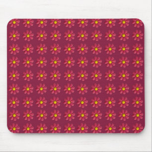 Tapis De Souris Motif Plasticine Red Flower sur Bourgogne