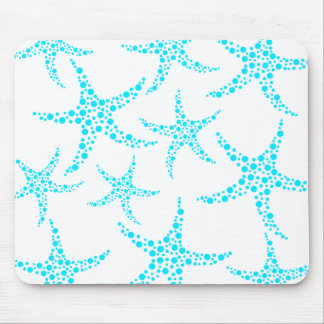 Tapis De Souris Motif pointillé d'étoiles de mer dans la turquoise