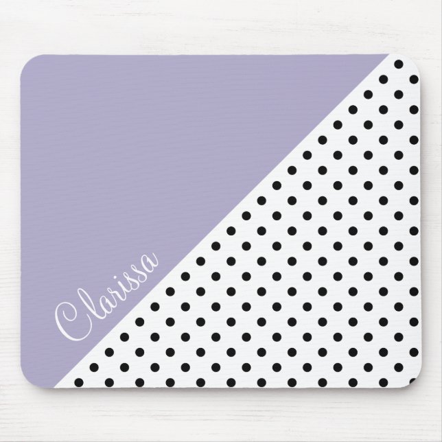 Tapis De Souris Motif pois moderne violet géométrique rétro (Devant)