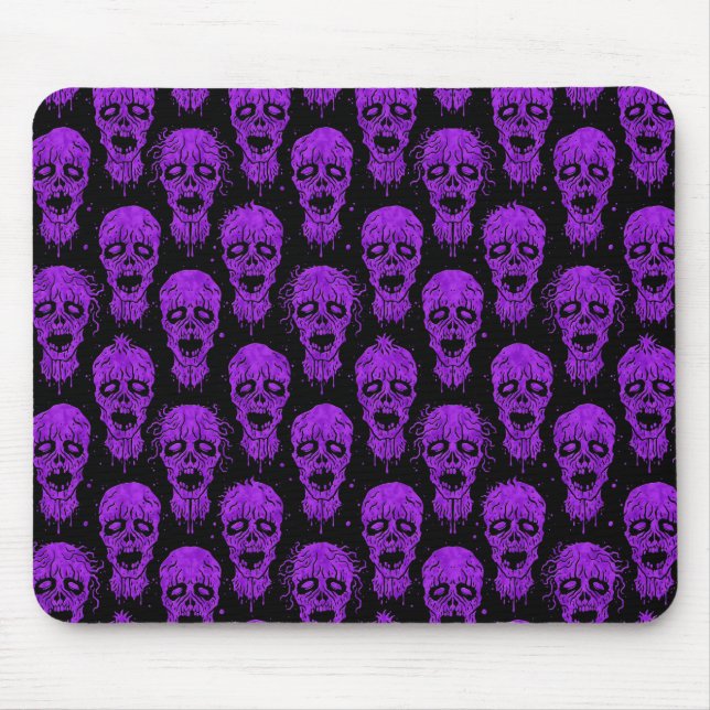 Tapis De Souris Motif pourpre et noir d'apocalypse de zombi (Devant)