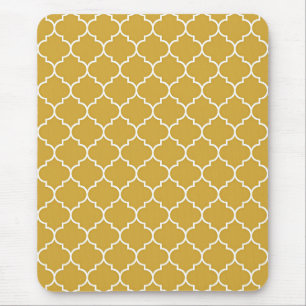 Tapis De Souris Motif Quatrefoil Or