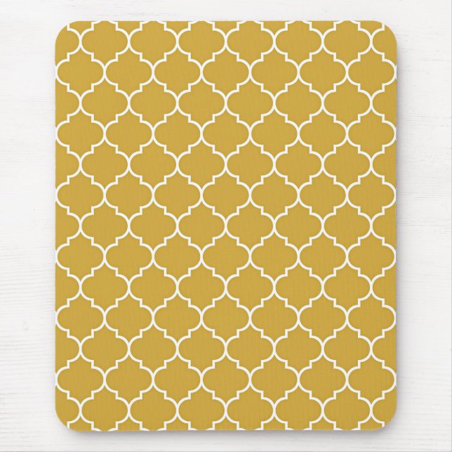 Tapis De Souris Motif Quatrefoil Or (Devant)