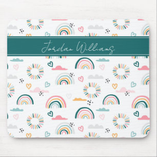 Tapis De Souris Motif Rainbows & Hearts