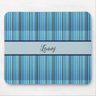 Tapis De Souris motif rayé bleu gris