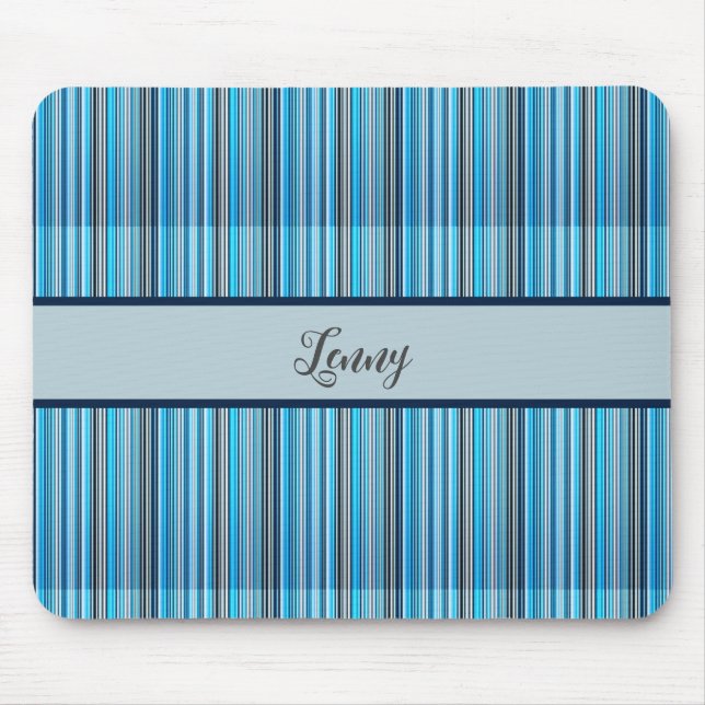 Tapis De Souris motif rayé bleu gris (Devant)