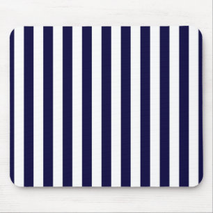 Tapis De Souris Motif rayé classique bleu marine et blanc