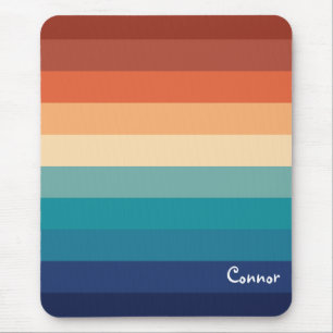 Tapis De Souris Motif rayé coloré des années 80 personnalisé