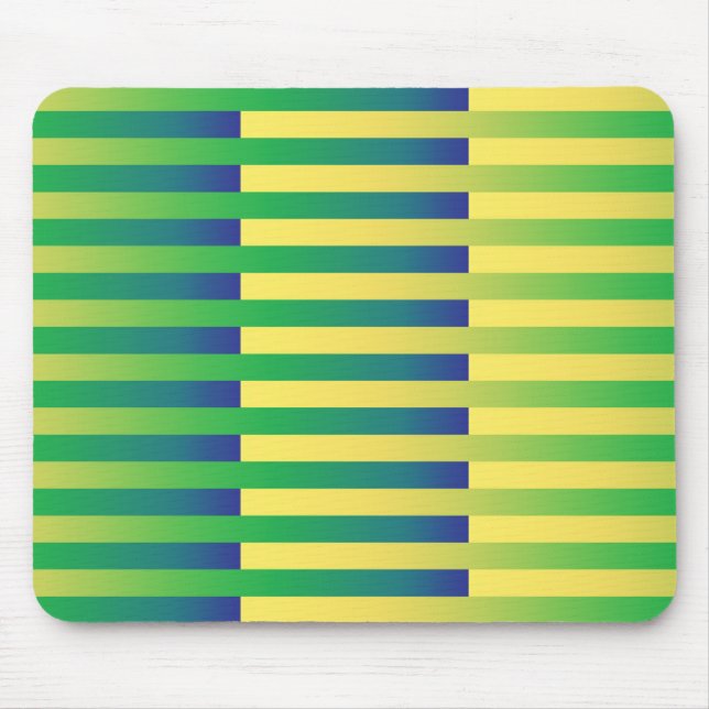 Tapis De Souris Motif rayé vert jaune bleu (Devant)
