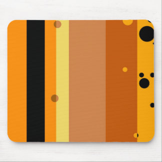 Tapis De Souris Motif rayé vintage de points jaunes, oranges,