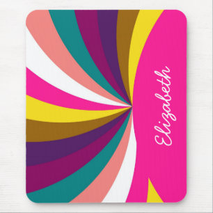Tapis De Souris Motif rayures funky colorées