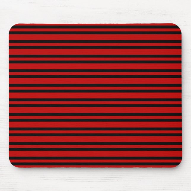 Tapis De Souris Motif Rayures Rouges et Noires (Devant)